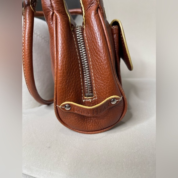 Cole Haan Village Hobo Bag Purse Brown Leather Silver Hardware Multi Compartment - Picture 4 of 10